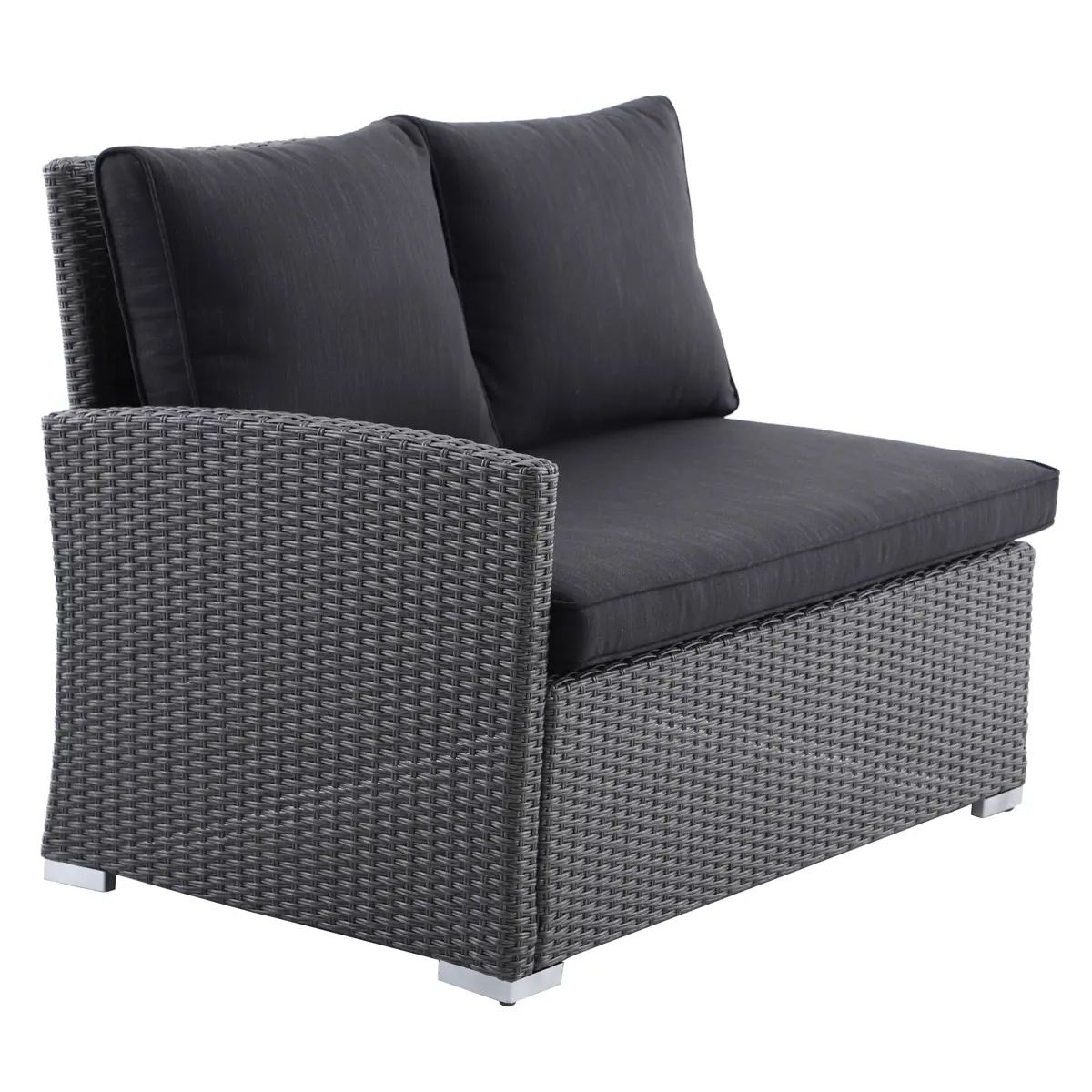 Aston Rattan 5-Seater Steel Corner Outdoor Sofa Set (190 x 75 x 84 cm)