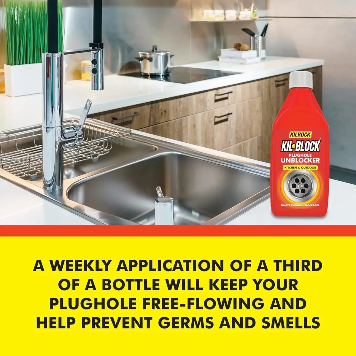 Kilrock Plughole Unblocker Kitchen (0.5 L)