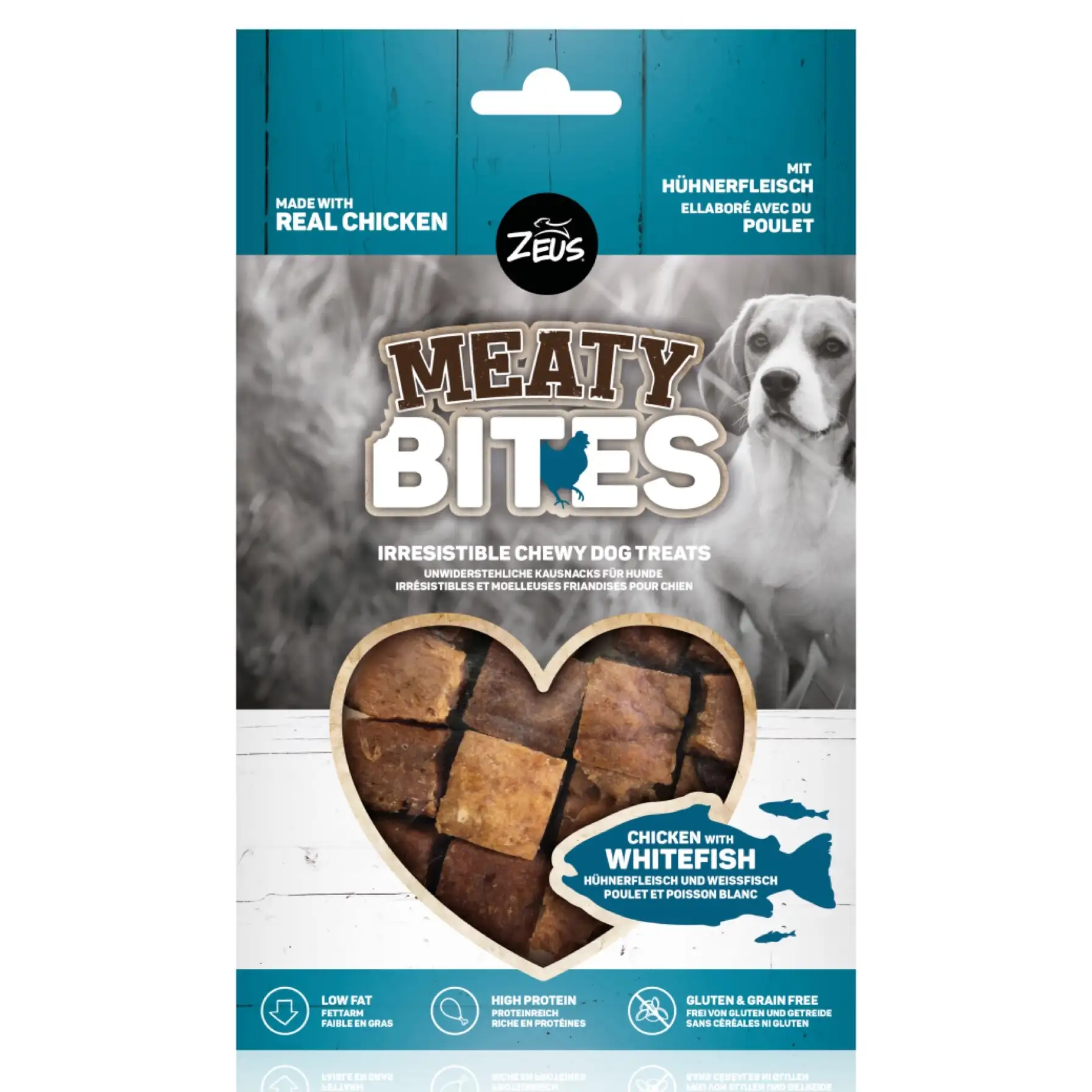 Shop Zeus Meaty Bites Chewy Dog Treats (Chicken W/Whitefish, 150 g ...