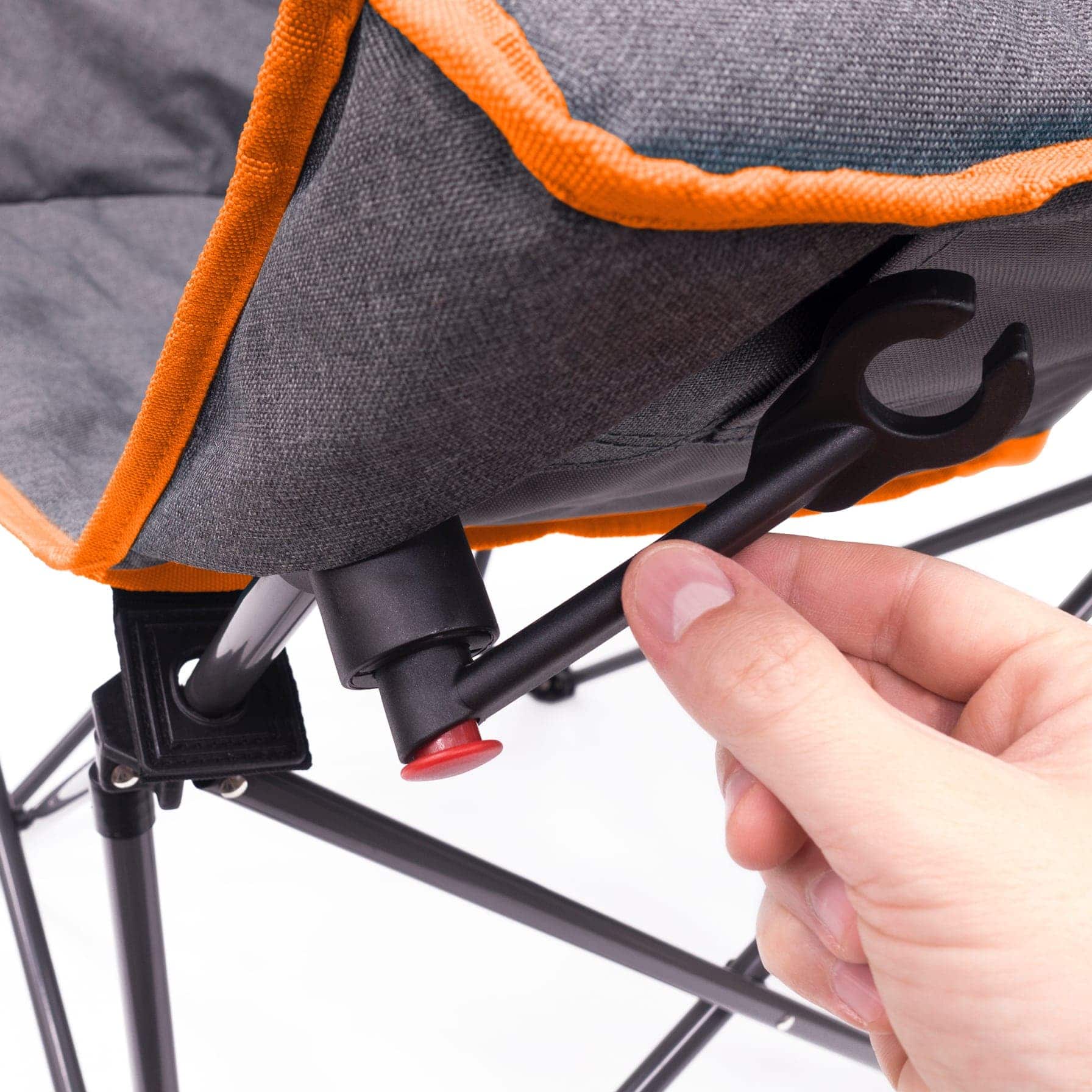 Creative Single-Seater Polyester & Steel Outdoor Folding Chair (88.9 x 73.66 x 93.98 cm, Orange & Gray)