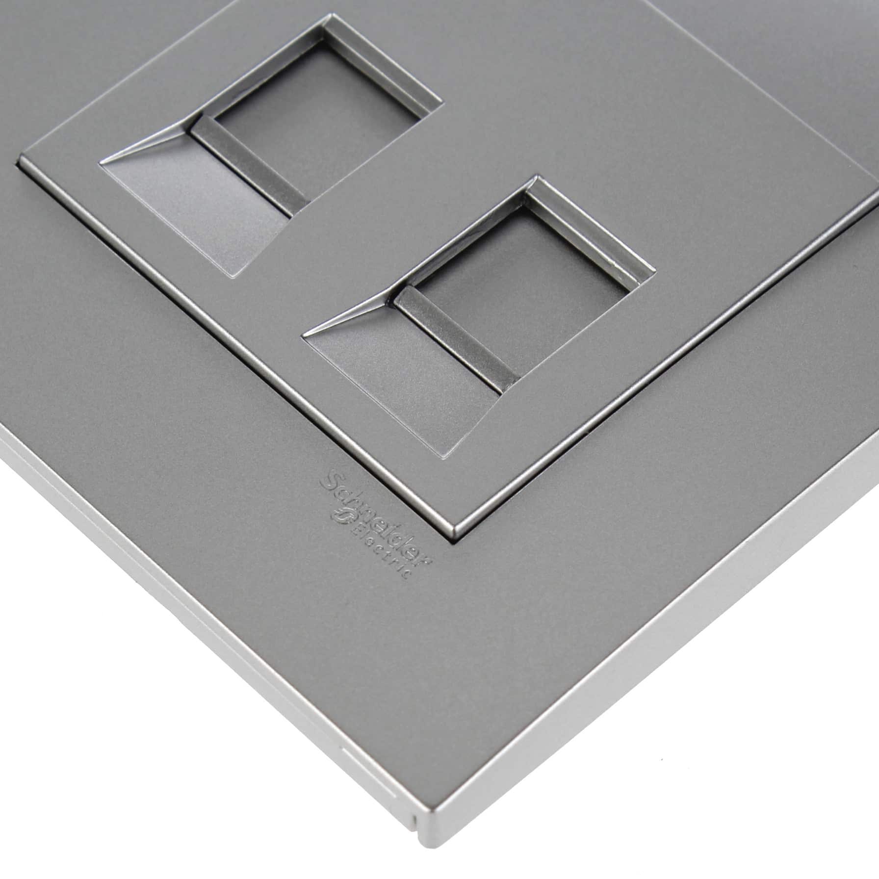 Schneider Electric Vivace 2 Gang Wall Plate for Keystone Data Jack (8.7 x 8.7 x 3.6 cm)