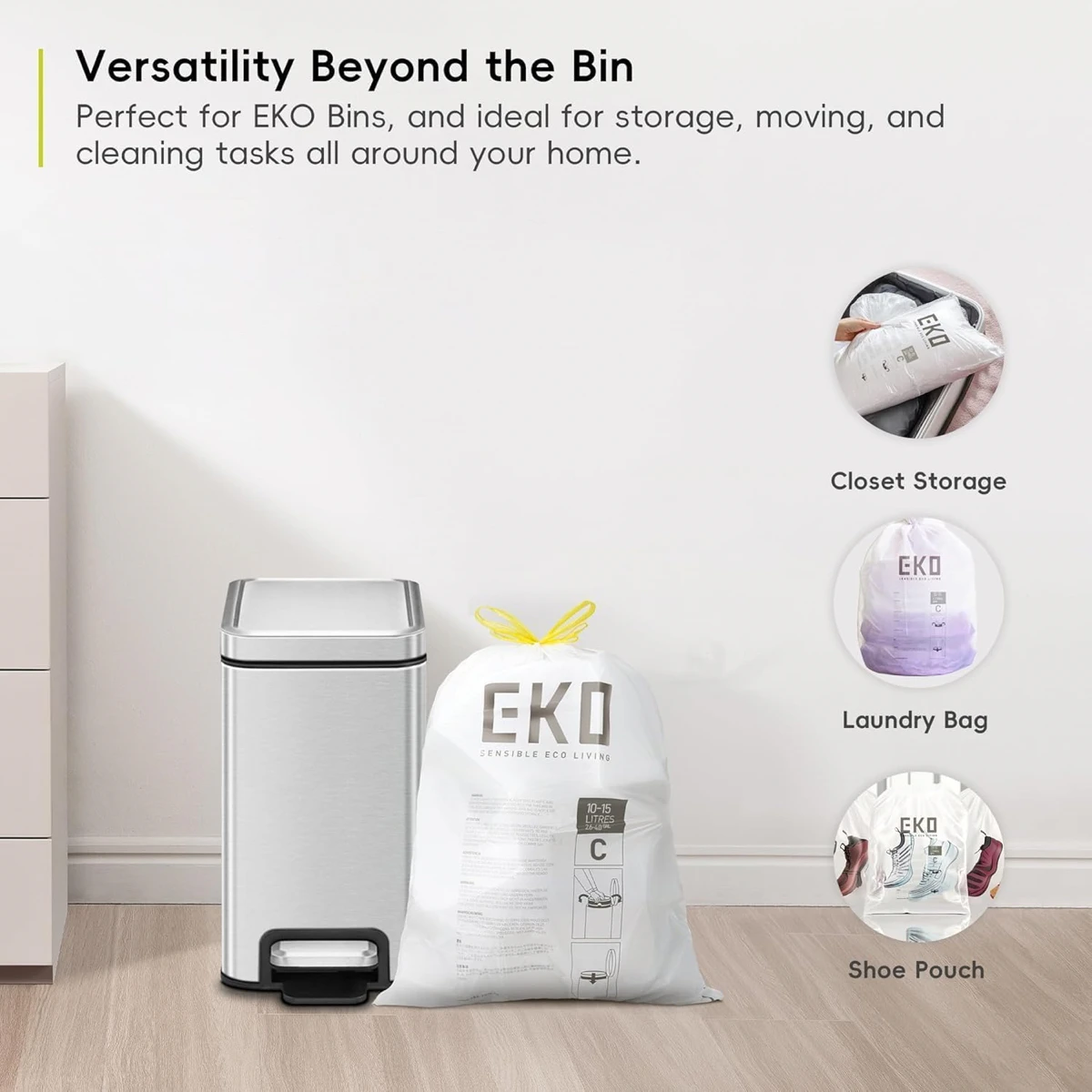 Eko Drawstring Bag Pack (10-15 L, 20 Pc.)
