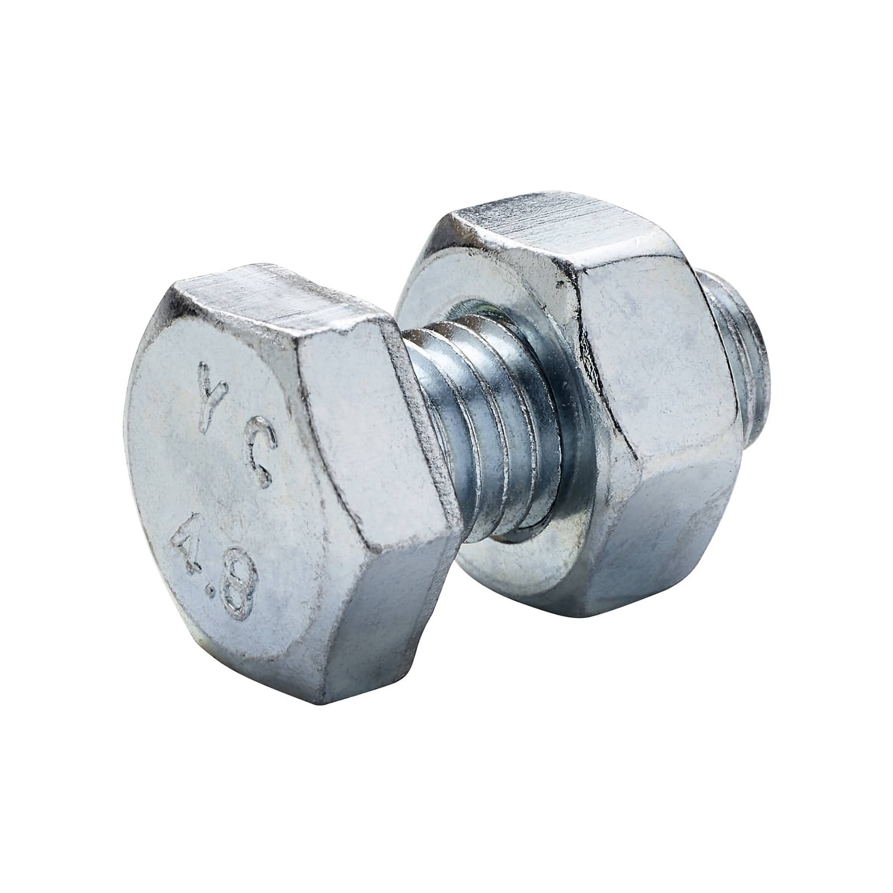 Diall Zinc-Plated Carbon Steel Hex Nut & Bolt Pack (M10 x 20 mm, 10 Pc.)