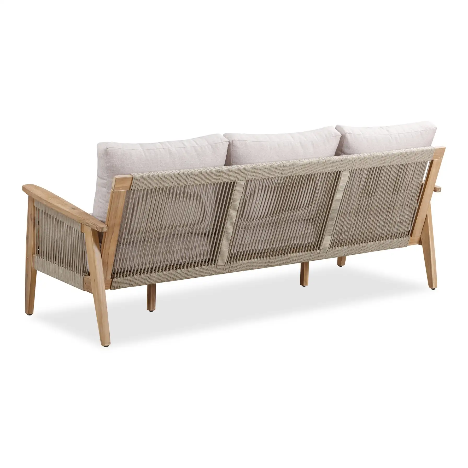 Baltimore Acacia Wood 3-Seater Outdoor Sofa W/Cushions (192 x 83 x 73 cm)