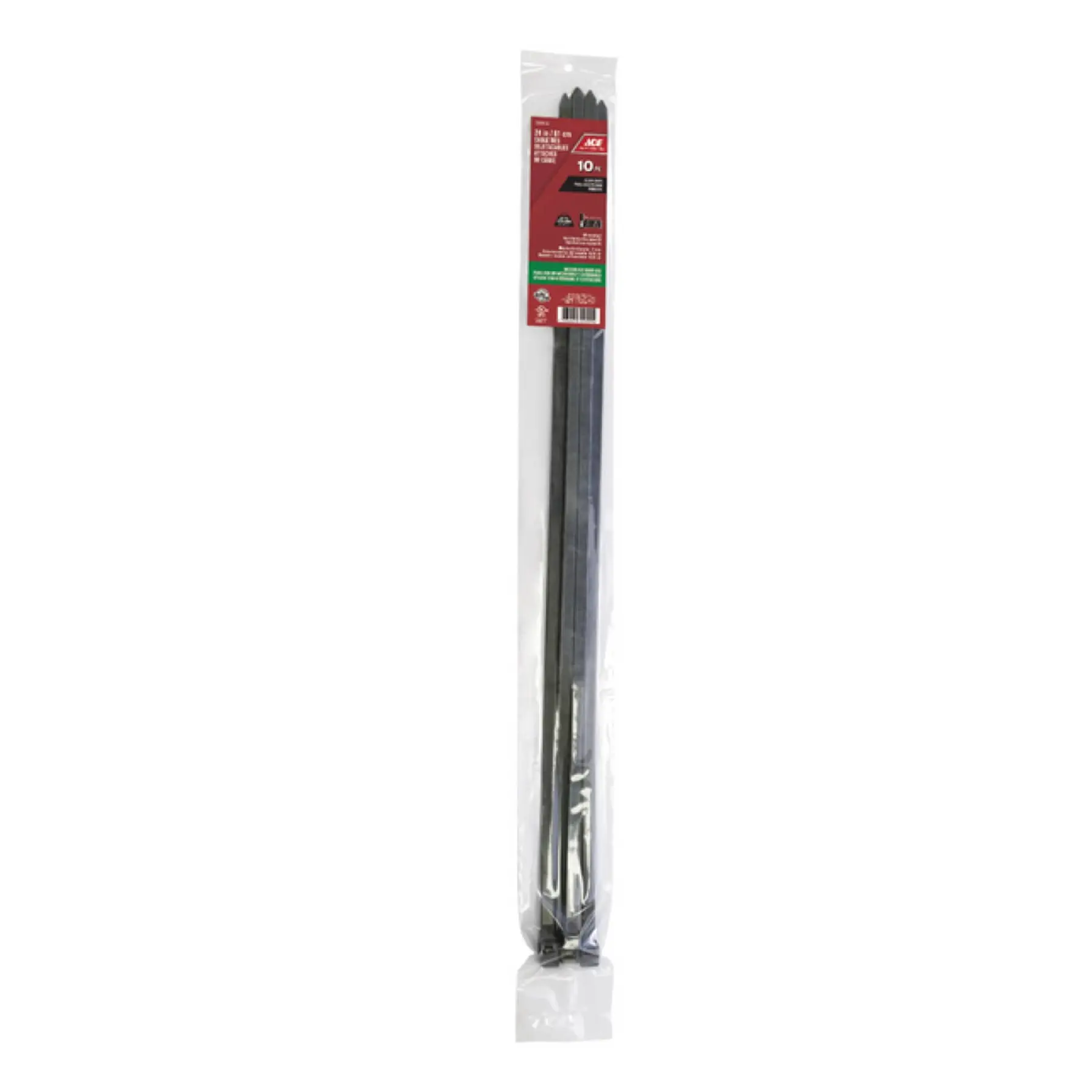 ACE Polypropylene Cable Tie Pack (60.96 cm, 10 Pc., Black)