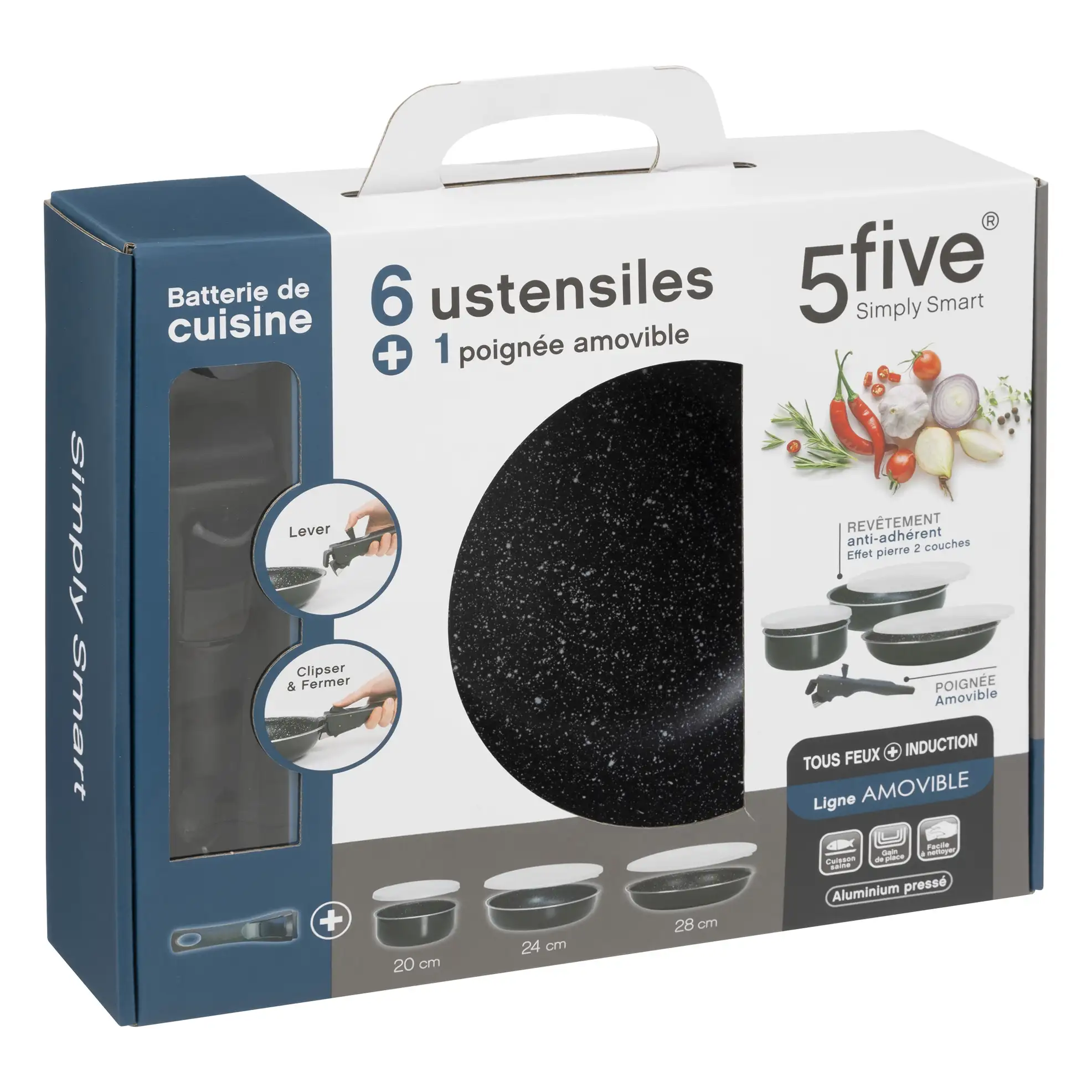 5Five Cooking Set W/Removable Handle (7 Pc.)