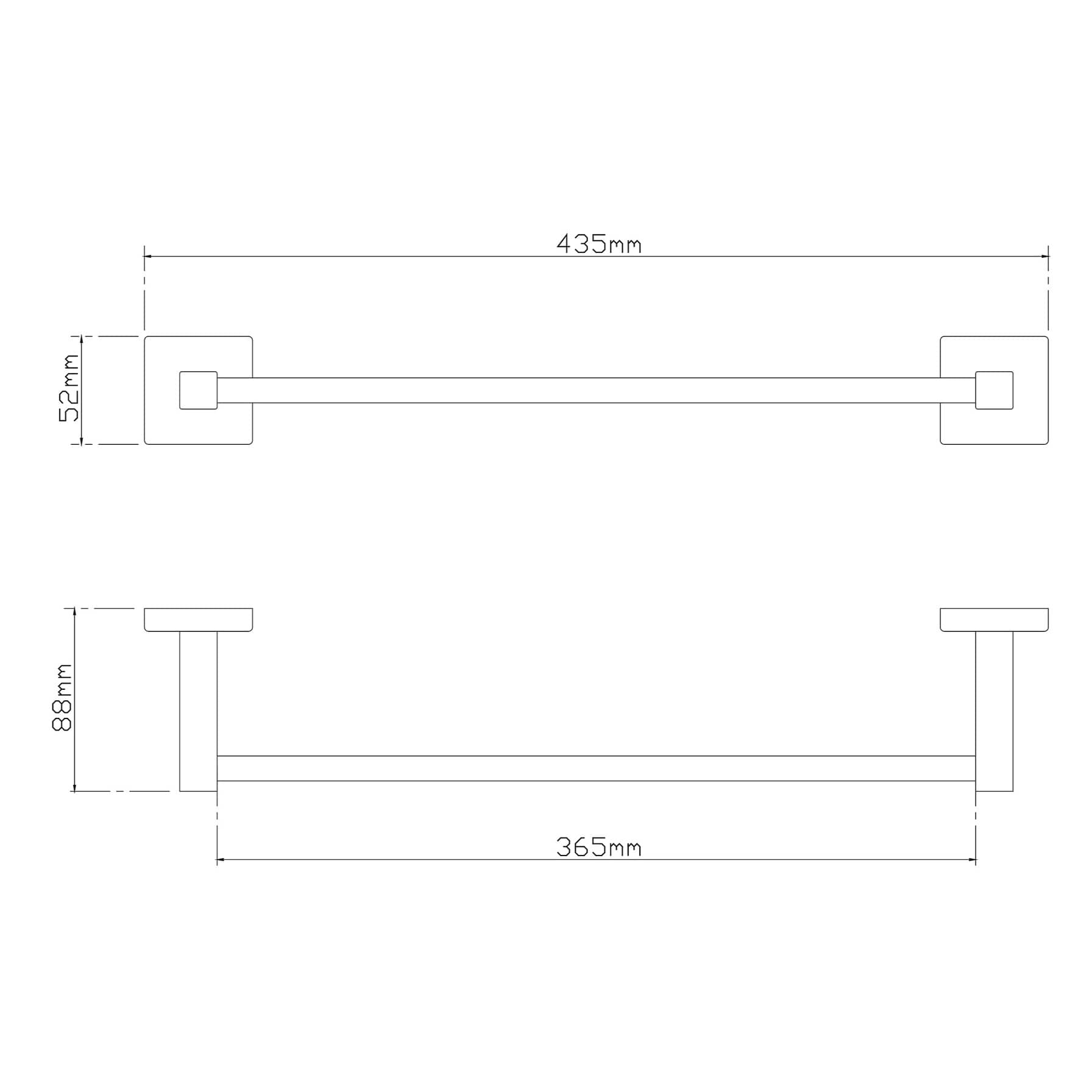 GoodHome Alessano Iron & Steel Wall-Mounted Chrome-Plated Towel Rail (435 x 52 x 88 mm)