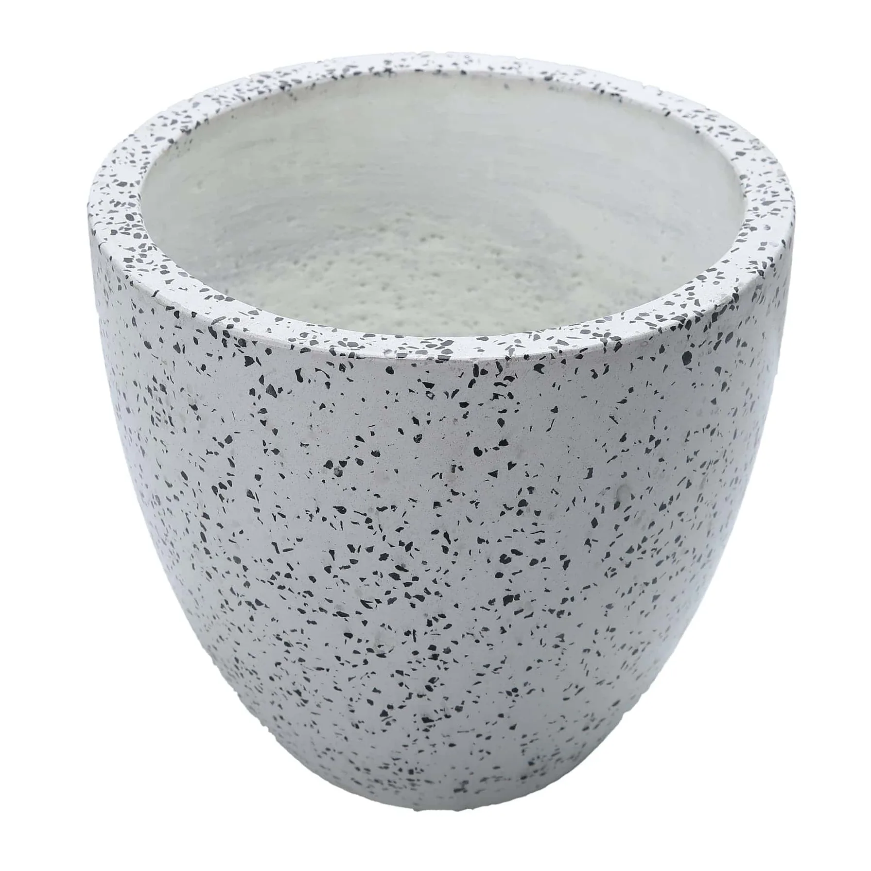 Suab Lagos Fiber Concrete Plant Pot (27 x 27 x 25 cm, White Terrazzo)