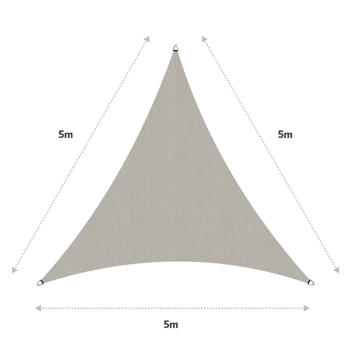 Coolaroo HDPE Commercial Grade Triangle Shade Sail (500 x 500 cm, Shell)
