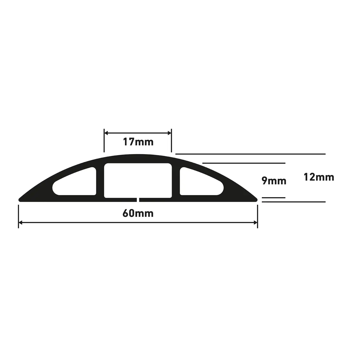 D-Line Light Duty Floor Cable Cover (1.8 m, Black)
