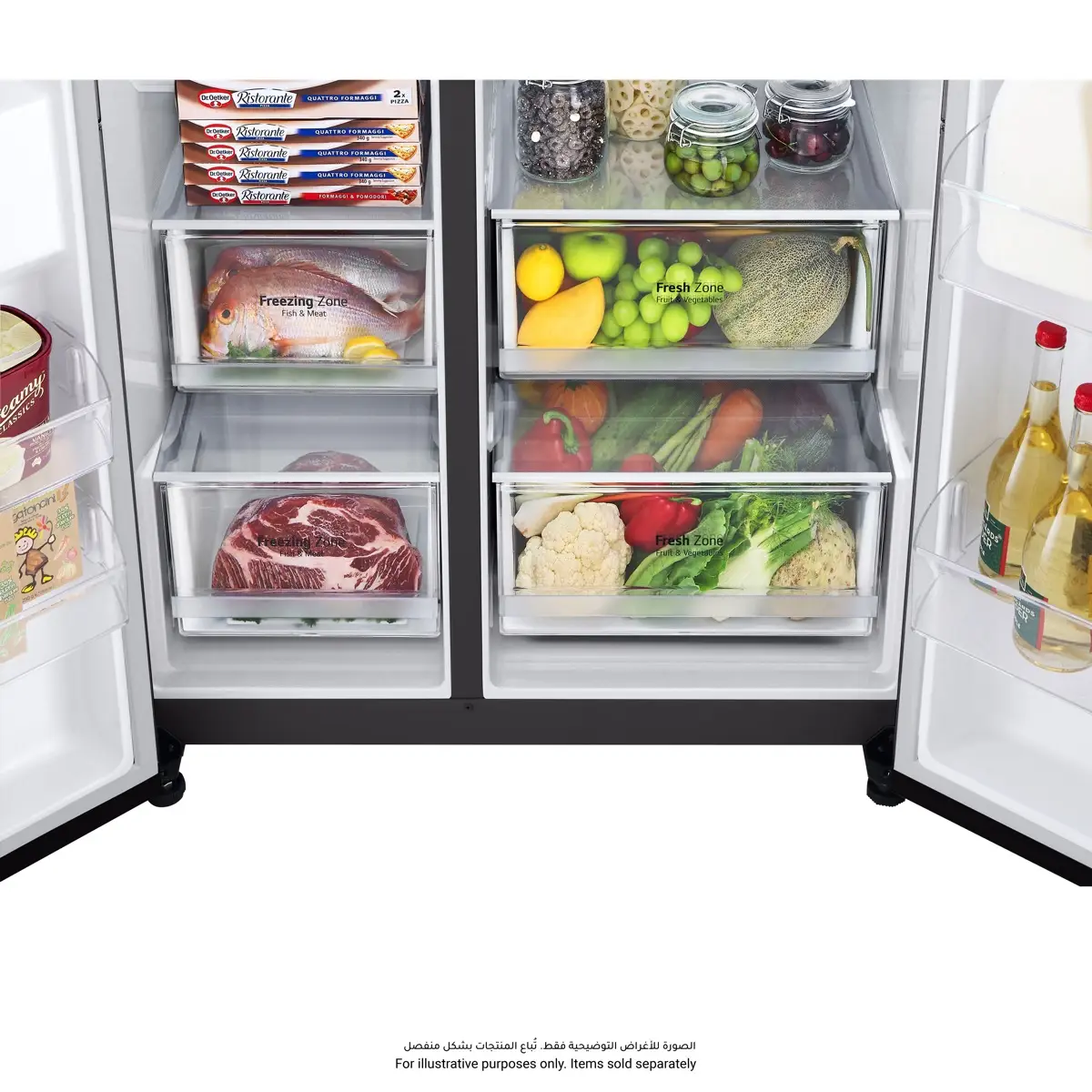 LG Side By Side French Door Refrigerator, GR-B267DBM3 (Black Mirror, 650 L)