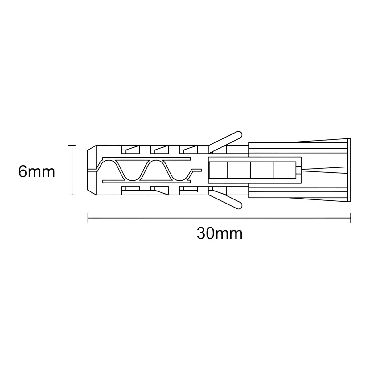 عبوة مسامير حائط نايلون رمادية من ديال (القطر 0.6 × الطول 3 سم، 100 قطعة)