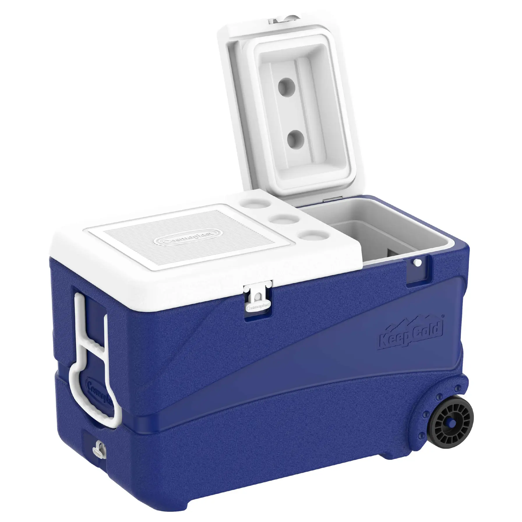 Cosmoplast KeepCold Deluxe Icebox W/Wheels (102 L, Blue)