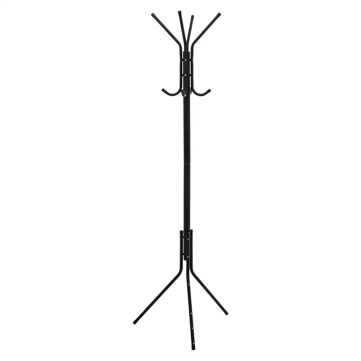 5Five Metal Coat Stand (Black, 8 Hooks)