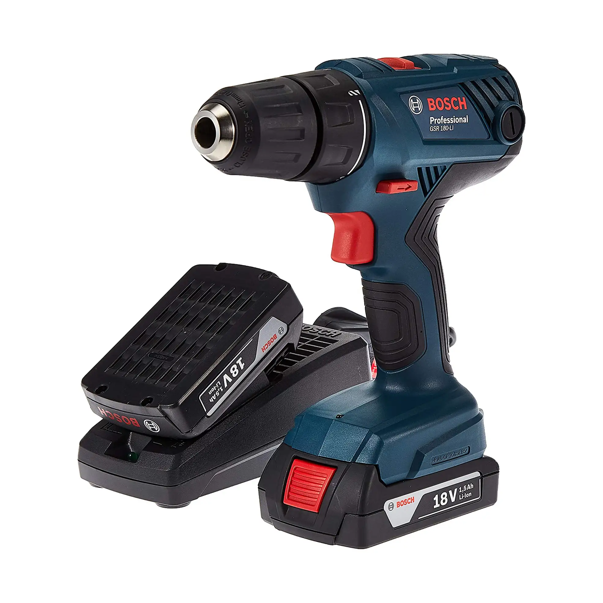 Bosch Professional Cordless Drill/Driver W/Keyless Chuck, GSR 180-LI (18 V)