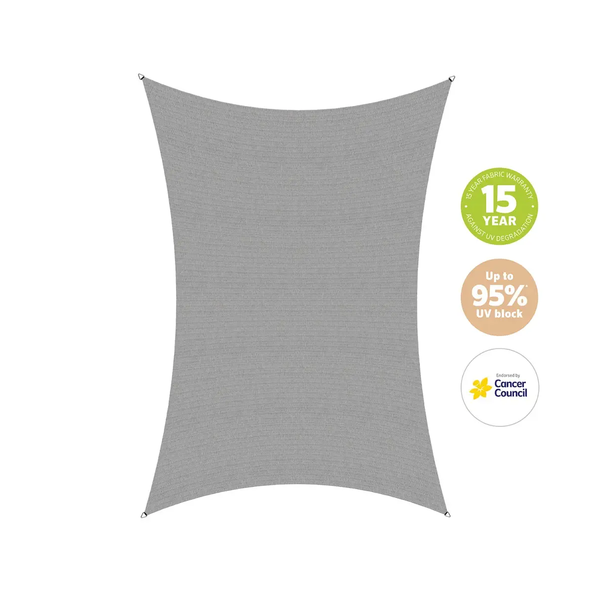 Coolaroo HDPE Commercial Grade Rectangle Shade Sail (500 x 300 cm, Stone)