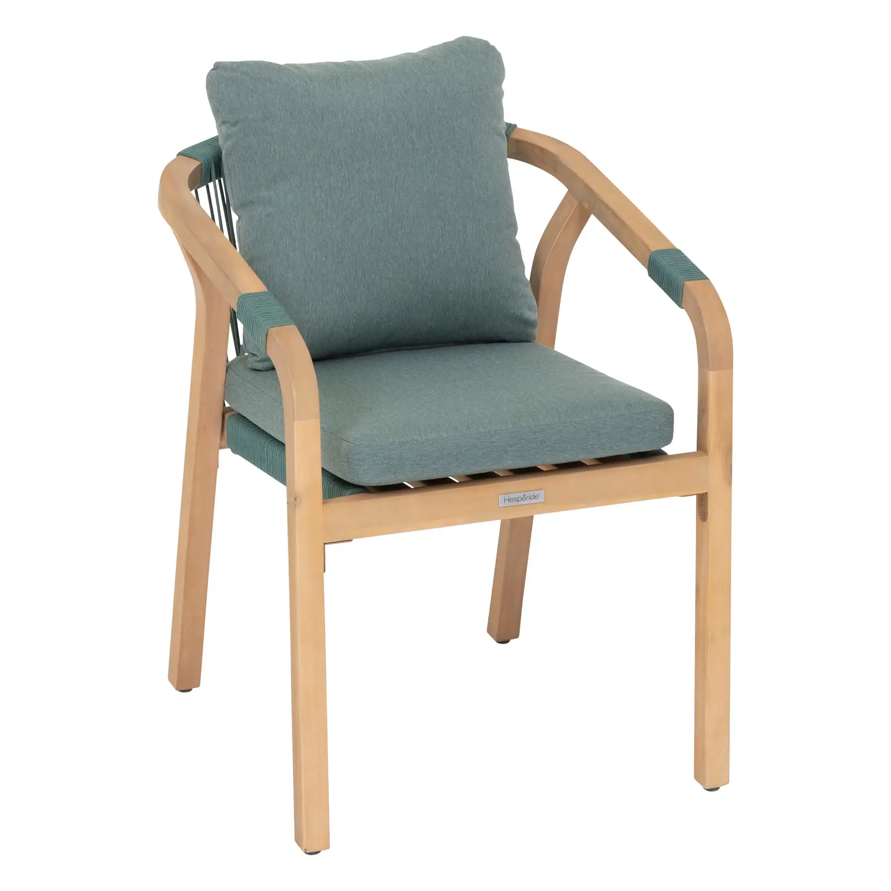 Hesperide Papouasie Acacia Wood Dining Chair W/Cushions (58 x 66 x 75 cm, Olive)