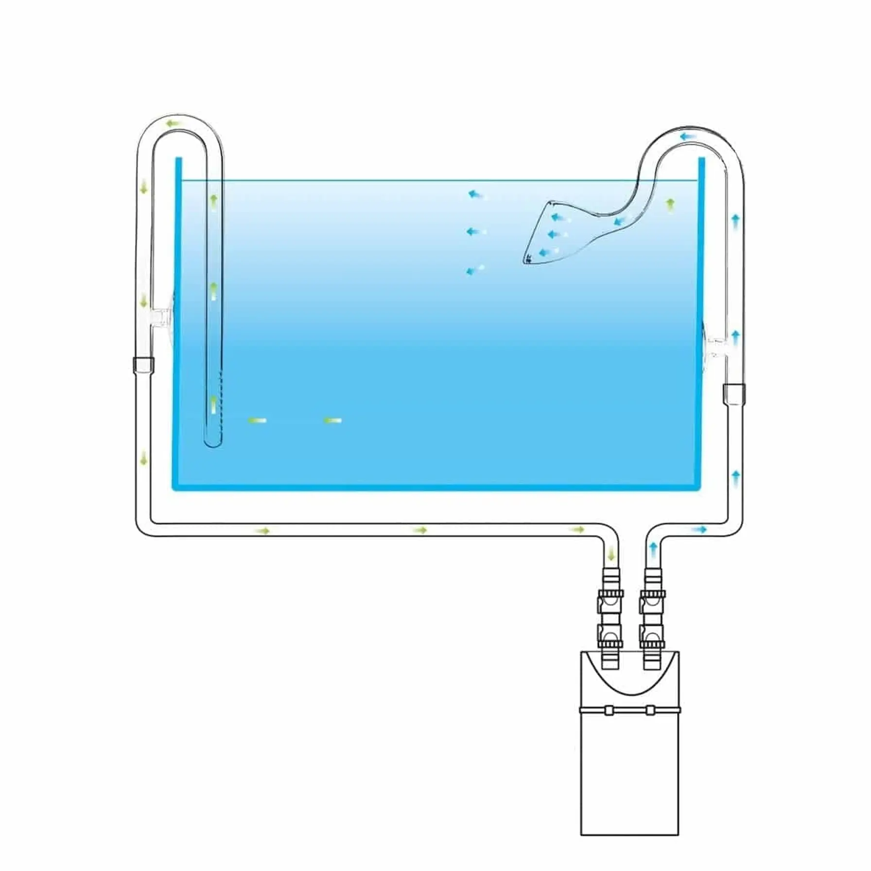 Tzong Glass Inflow & Outflow Pipe Set (12 mm, 2 Pc.)