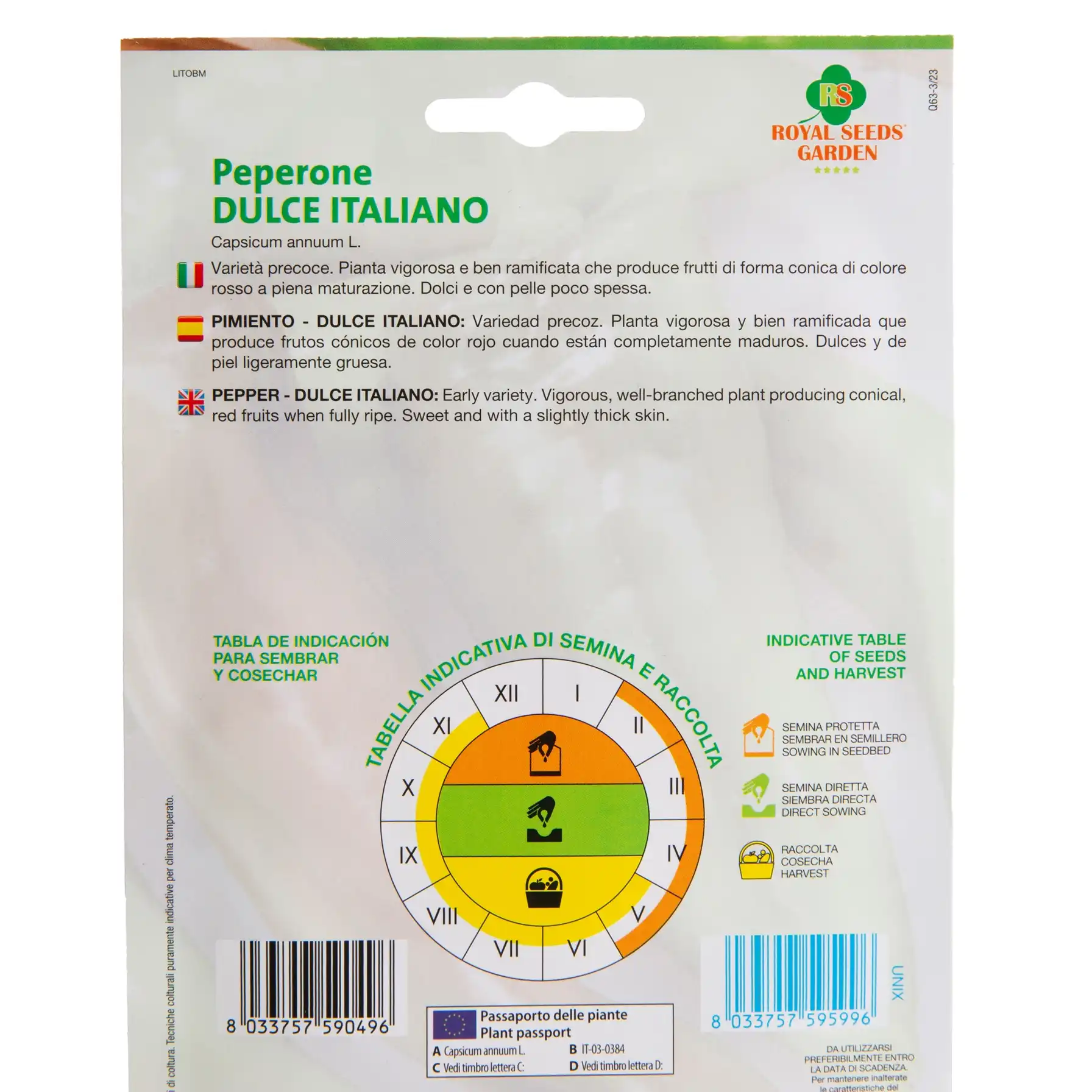 Royal Seeds Dulce Italiano Pepper Seeds