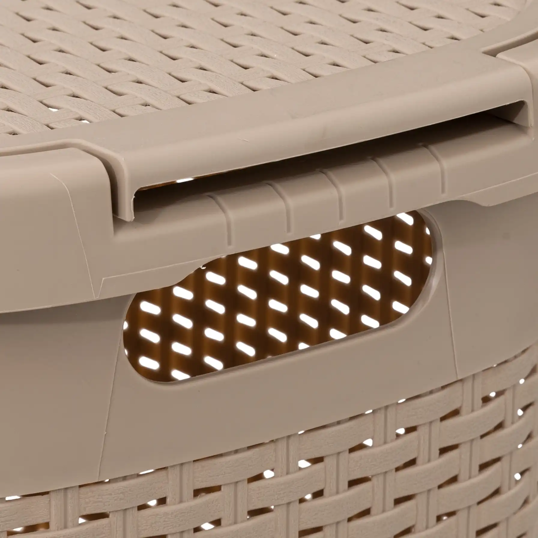 5Five Plastic Laundry Basket (60 L, Beige)