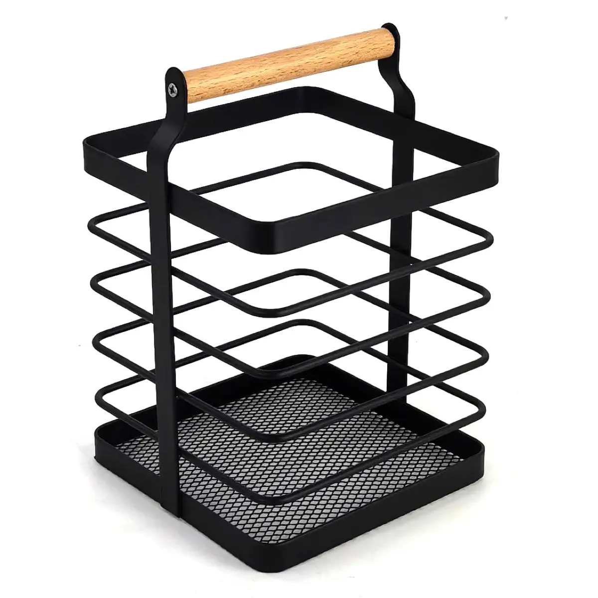 Living Accents Utensil Holder W/ Wooden Handle, YS-11839P