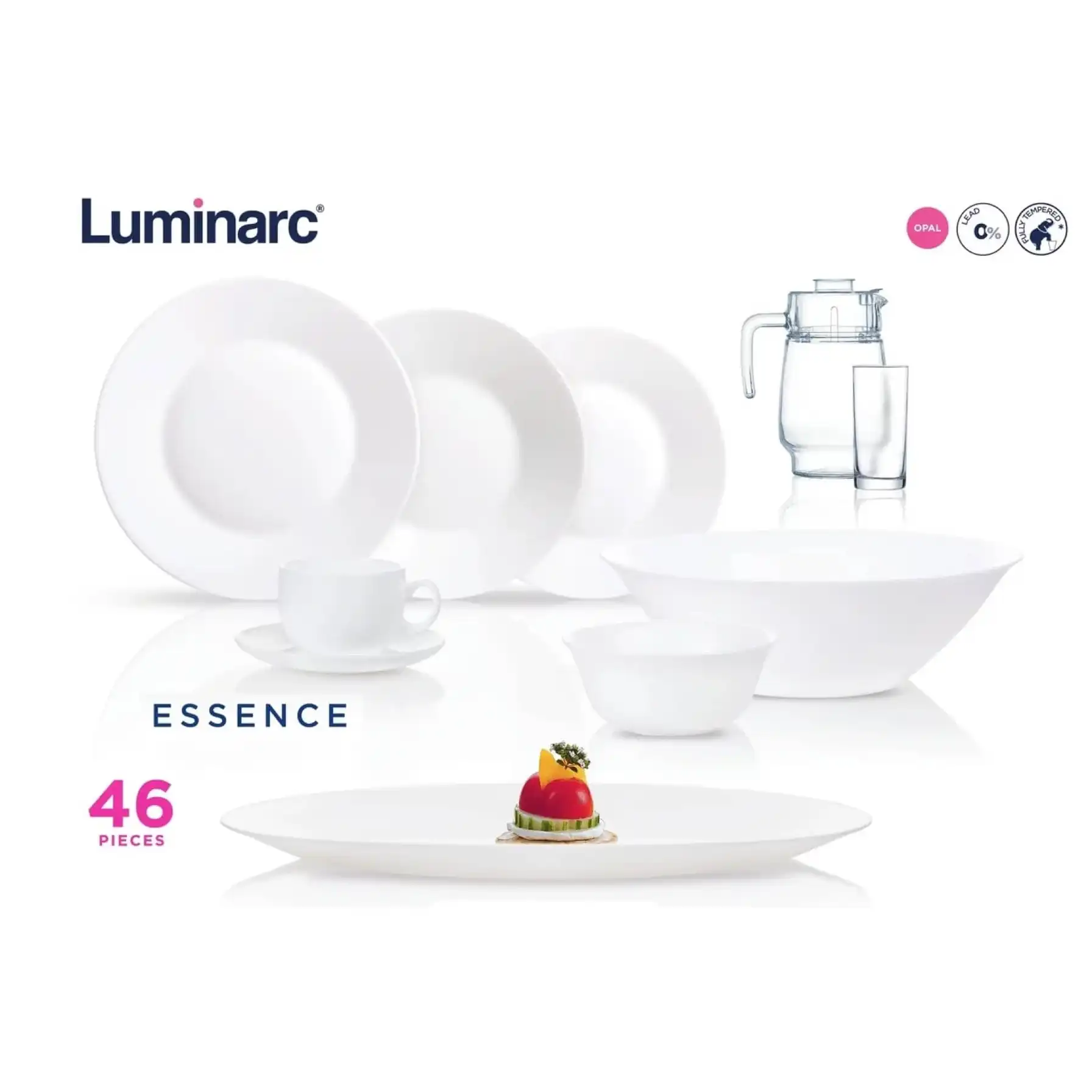 Luminarc Essence Opal Dinner Set (46 Pc., White)
