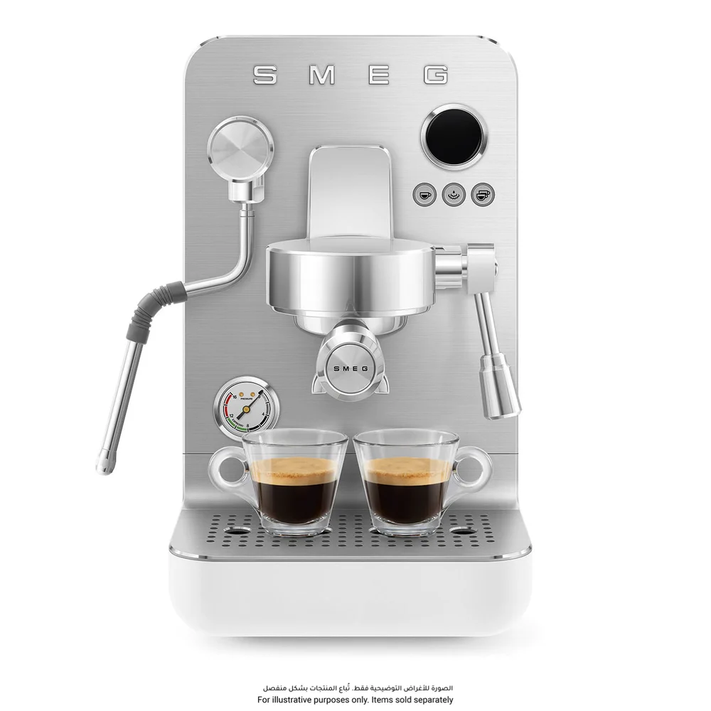 Smeg Collezione Aesthetic Minipro Espresso Coffee Machine W/Pump & Steam Wand, EMC02WHMUK (1.7 L, 15 Bar, 1700 W)