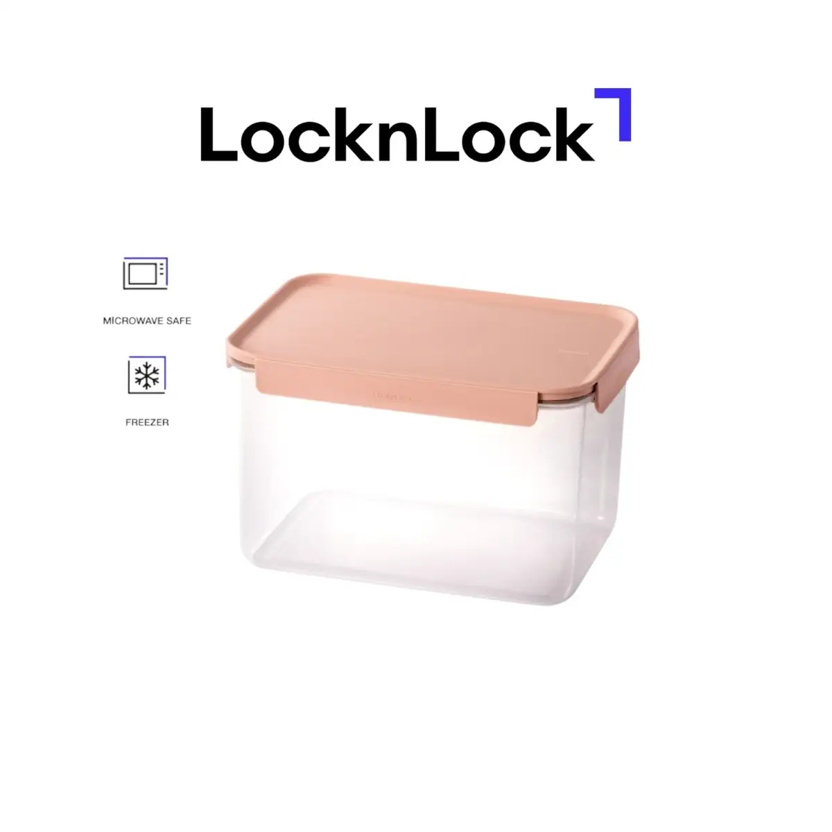 Lock & Lock Classic Plus Plastic Rectangle Food Container (Pink, 2 L)