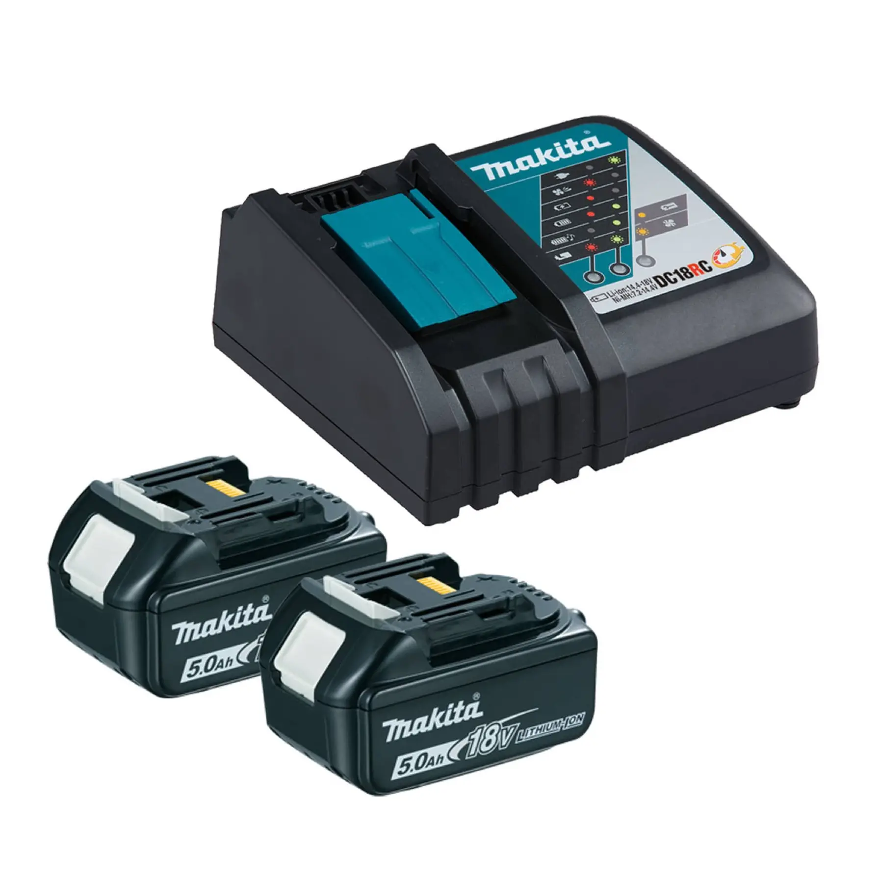 Makita Cordless Angle Grinder W/Batteries & Charger, DGA455RTJ (18 V, 115 mm)