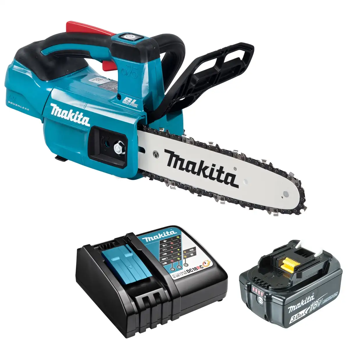 Makita Lithium-ion Cordless Chainsaw W/Battery & Charger, DUC254-COMBO (18 V)