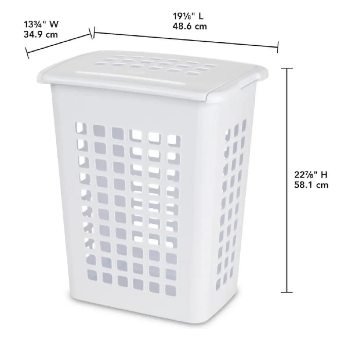 Sterilite 12177906 Plastic Lifttop Laundry Hamper (White)
