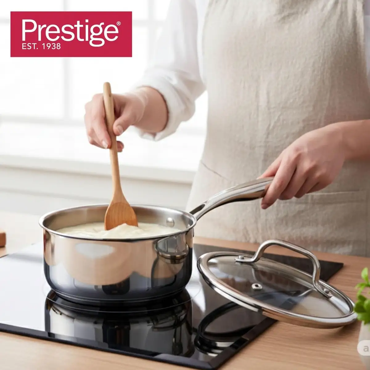 Prestige Infinity Tri Ply Stainless Steel Saucepan W/Lid (Dia. 20 cm)