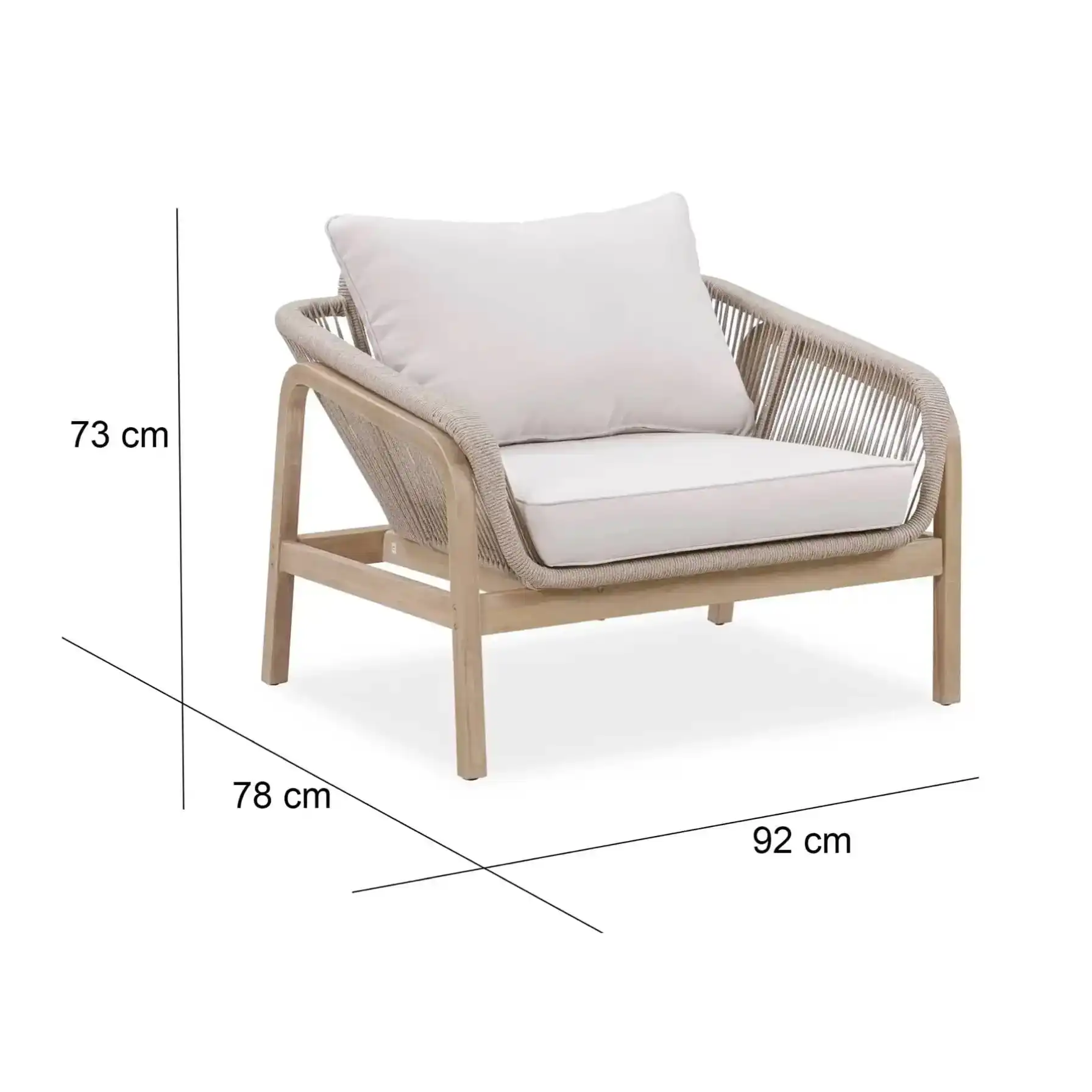 Cameo 5-Seater Acacia Wood & Rope Outdoor Sofa Set