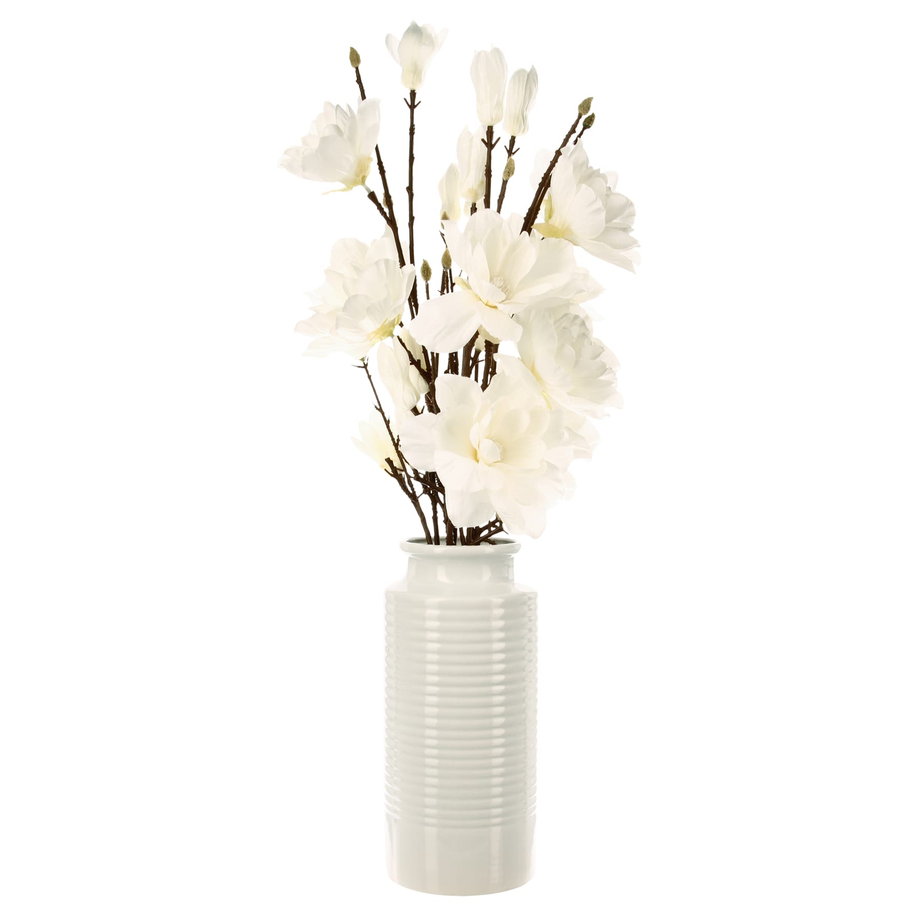 Atmosphera Artificial Magnolia Plant W/Ceramic Vase (73.5 cm)