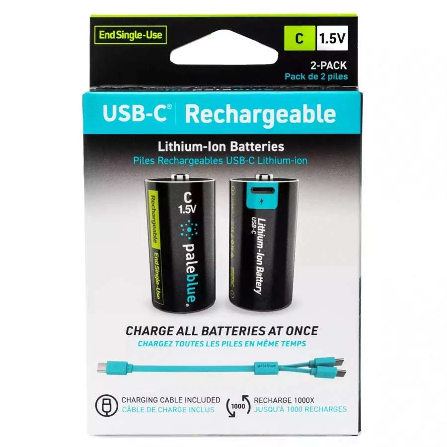 Paleblue Voyager USB-C Rechargeable Li-Ion AAA 4-Batteries Pack (1.5 V)