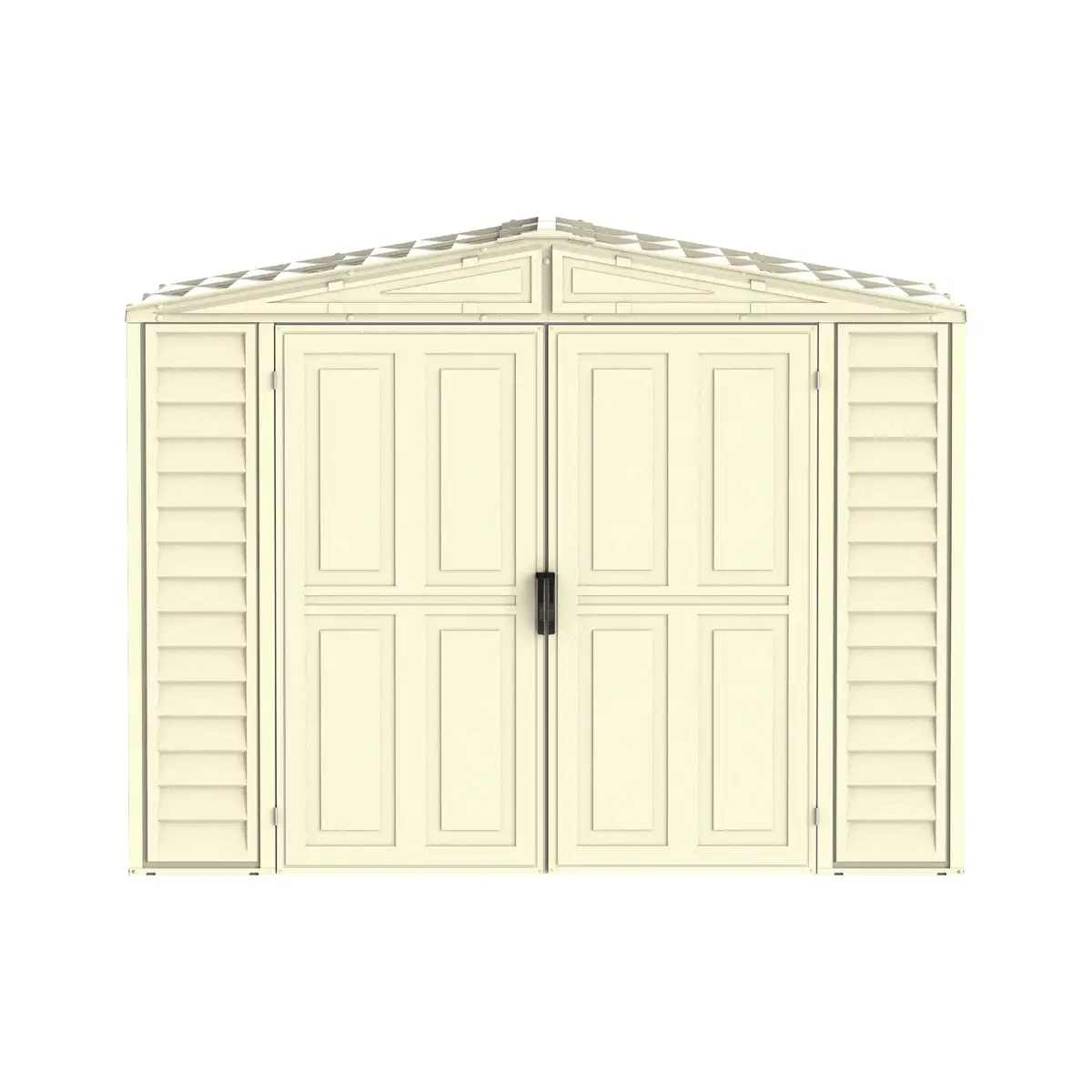 Duramax Aluminium & Vinyl Plastic Storage Shed (Ivory, 240 x 163 x 187.5 cm)