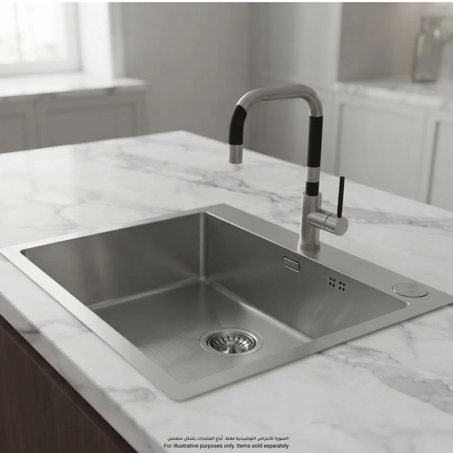 Bold Stainless Steel Single Bowl Kitchen Sink (60 x 45 x 21 cm)