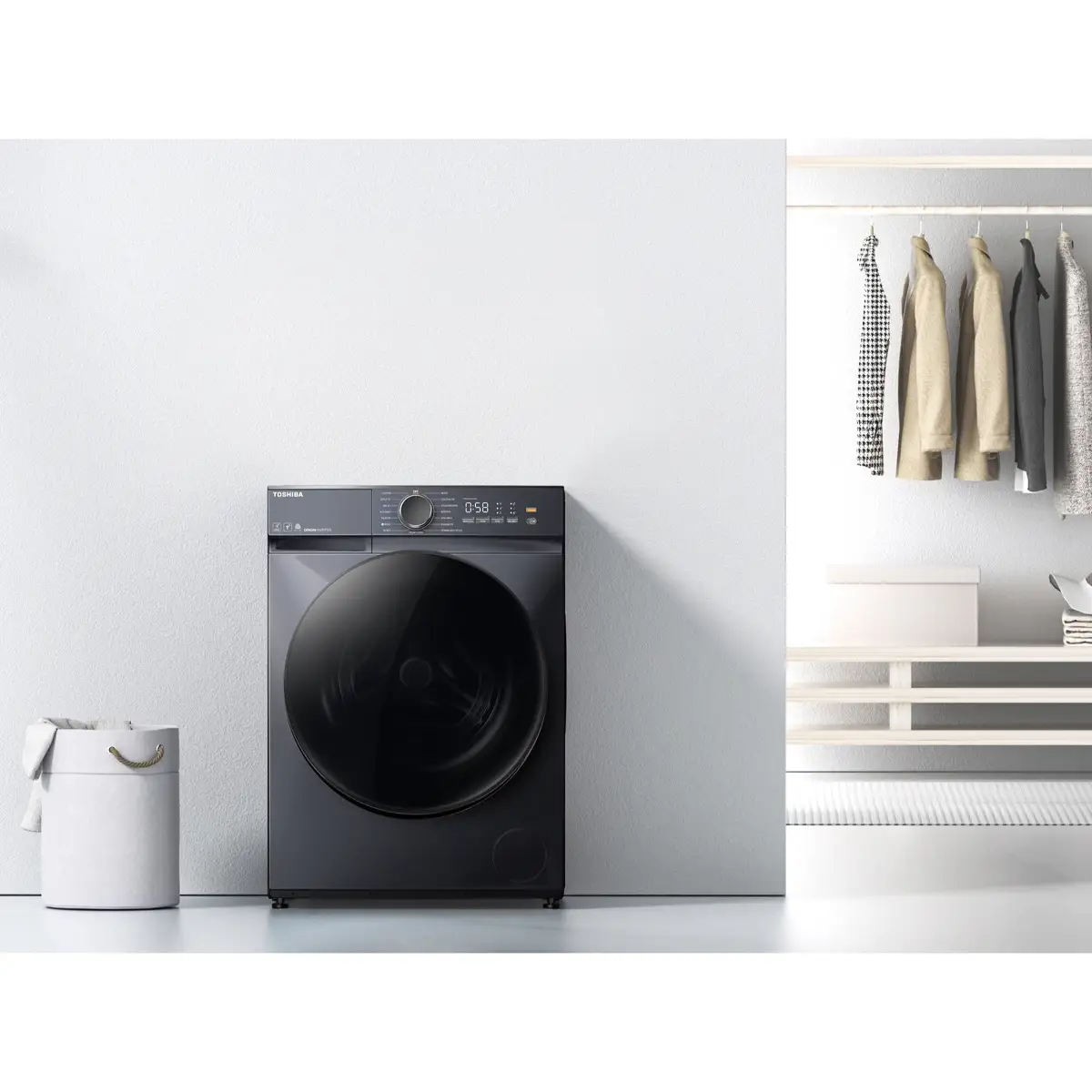 Toshiba 8 Kg Freestanding  Front Load Washer, TW-T21BU90UWB(MG) (Grey, 1400 rpm)