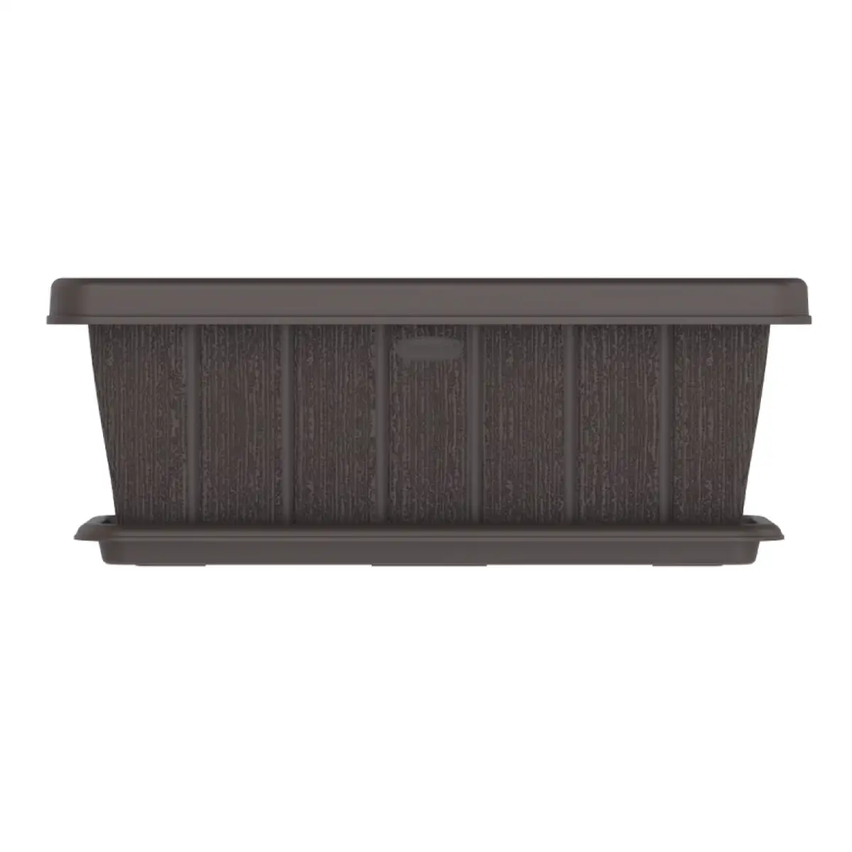 Cosmoplast Cedargrain Rectangular Plant Pot W/Tray (36 L, Dark Brown)