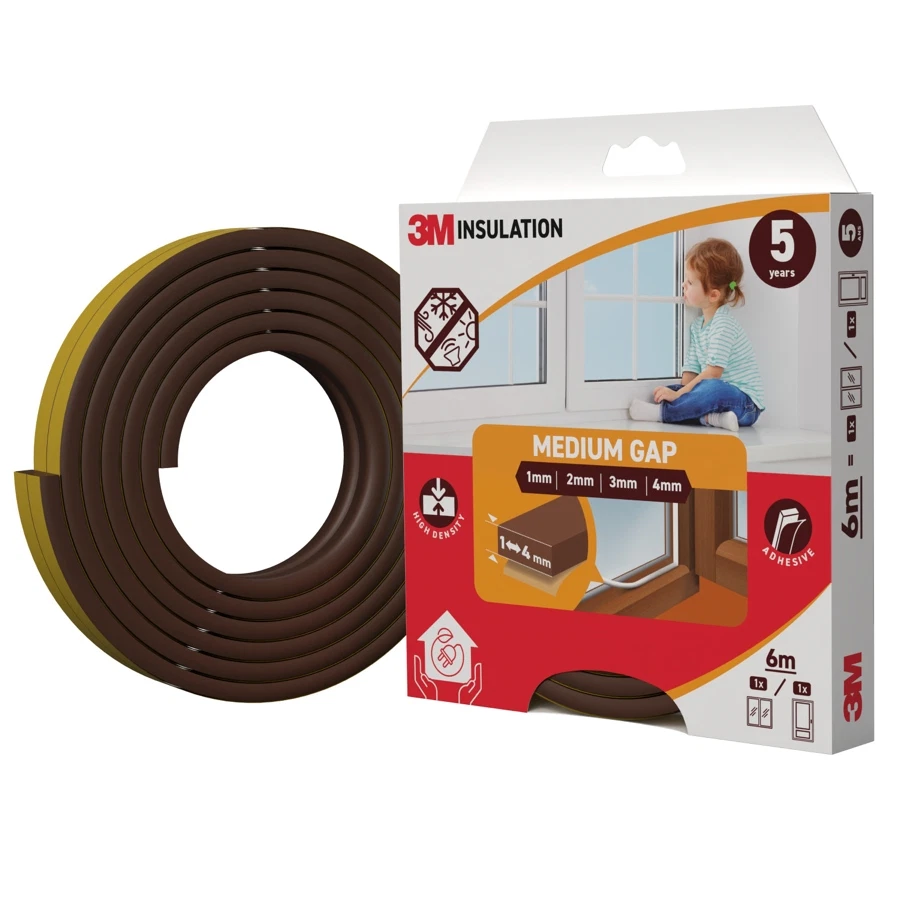 3M Classic Insulation Seal Tape (Medium Gap, Brown, 6 m)