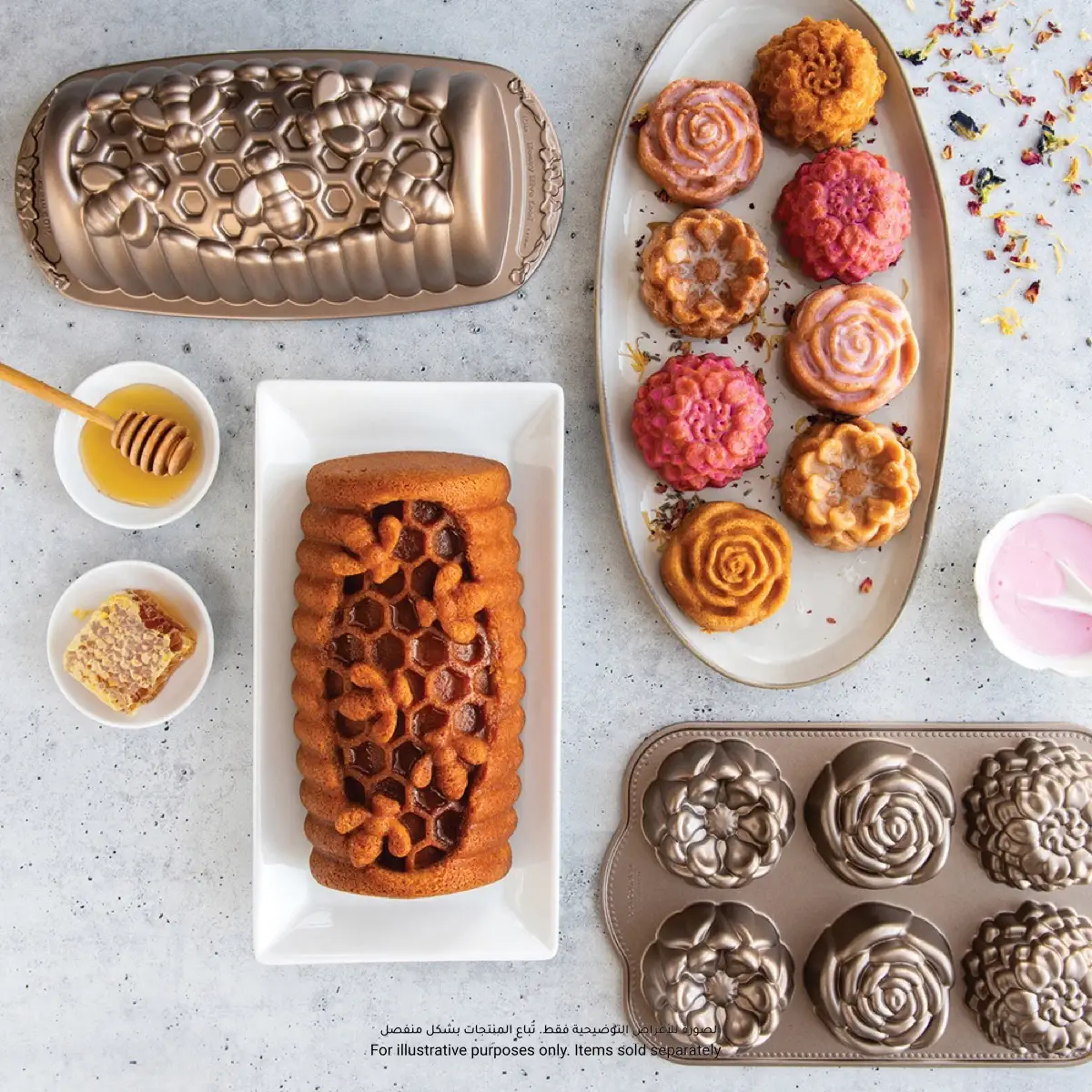 Nordic Ware Cast Aluminum Floral Cakelet Pan (6 Cavities)