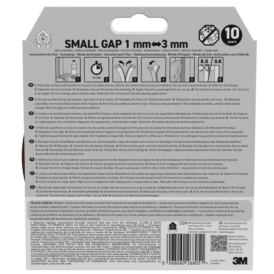 3M Premium Insulation Seal Tape (Small Gap, Brown, 6 m)