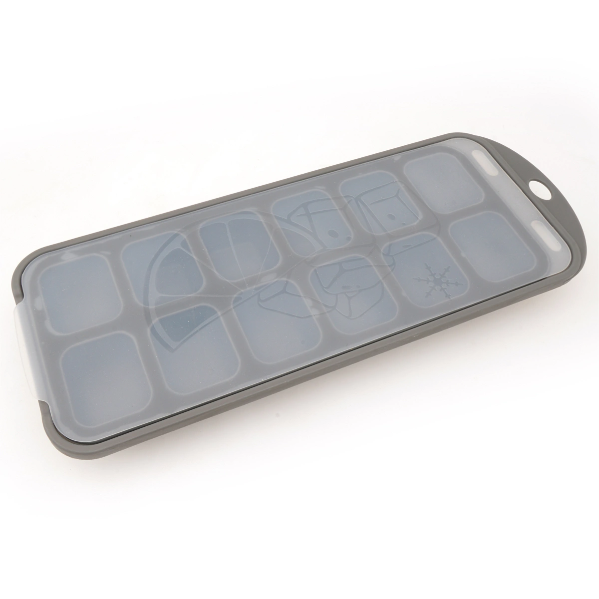 Orchid Silicone Ice Cube W/Cover (Grey, 12 Pc.)