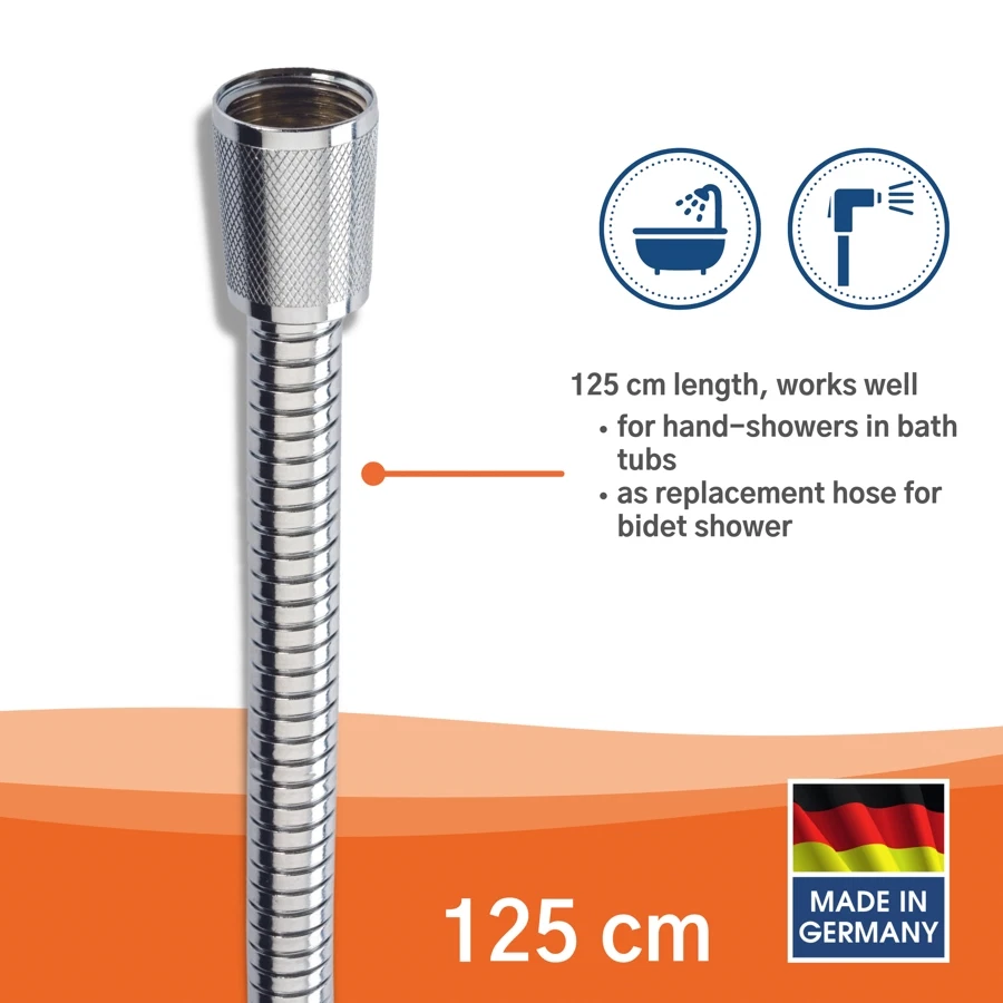 Kistenmacher Safety Stainless Steel Shower Hose (125 cm)