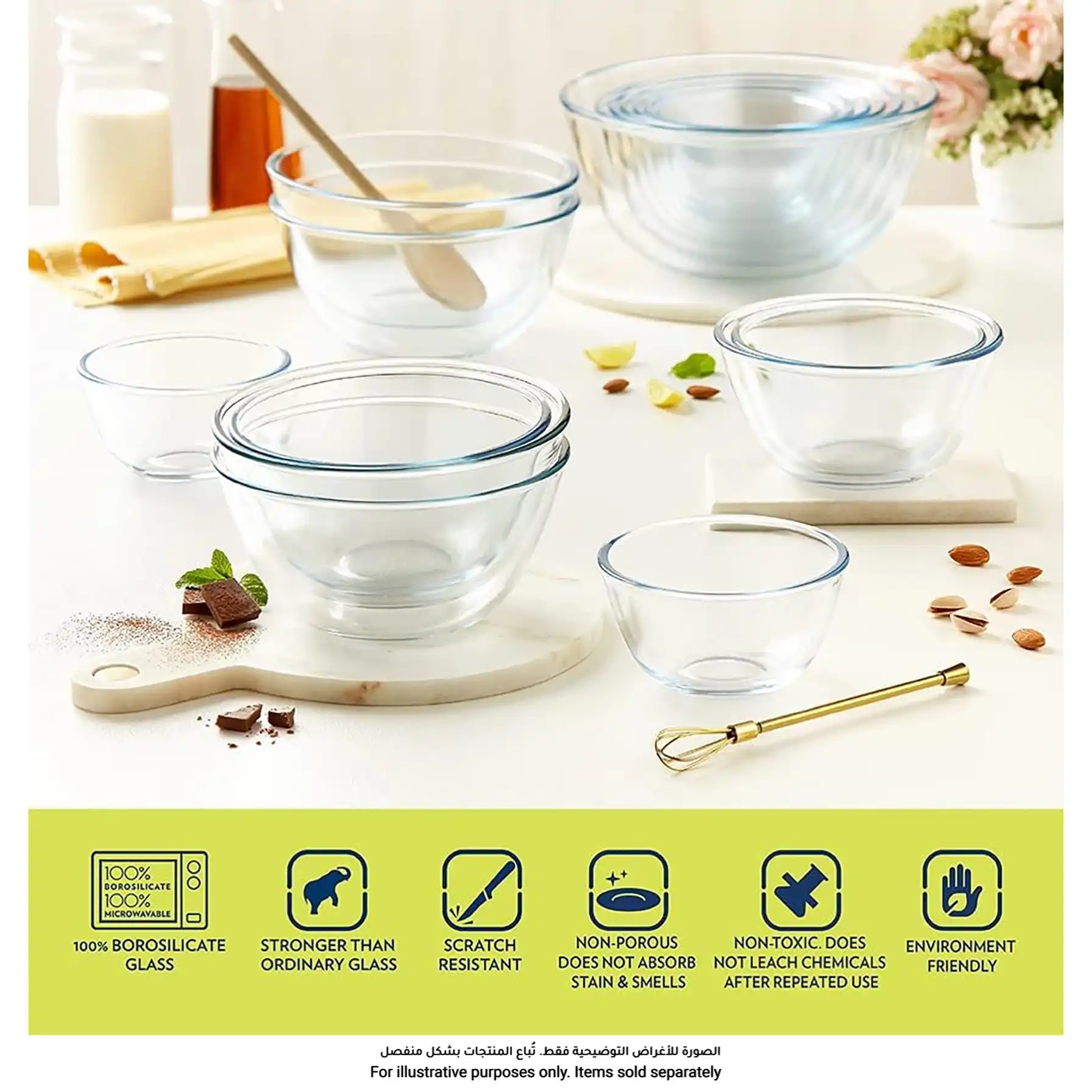 Borosil Borosilicate Glass Mixing Bowl (2.5 L, Clear)