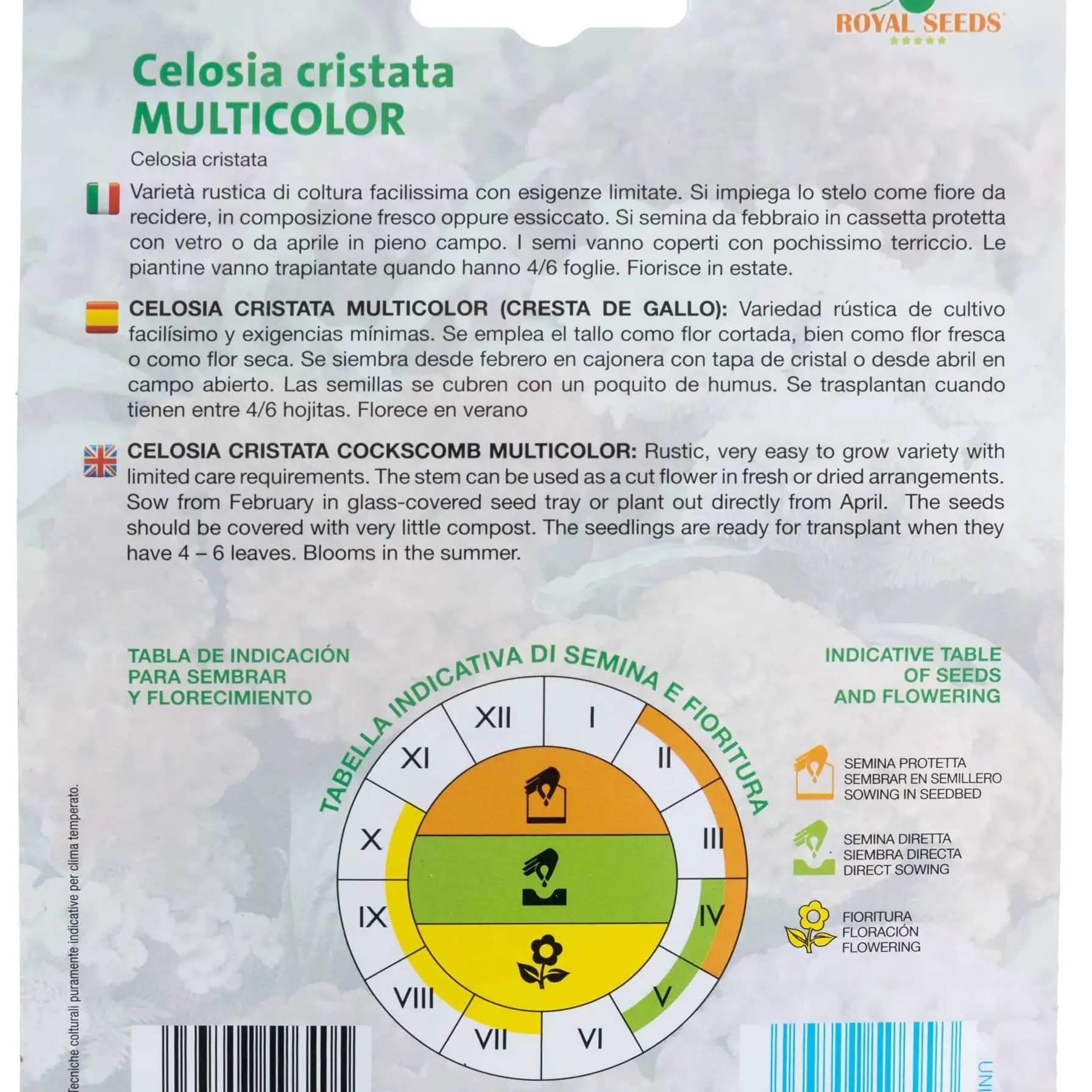 Royal Seeds Multicolor Celosia Cristata Seed Pack (1 g)