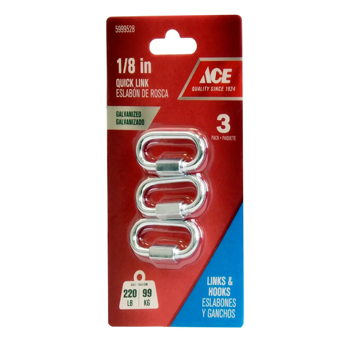 Ace Galvanized Quick Link Pack (0.32 cm, 3 Pc.)