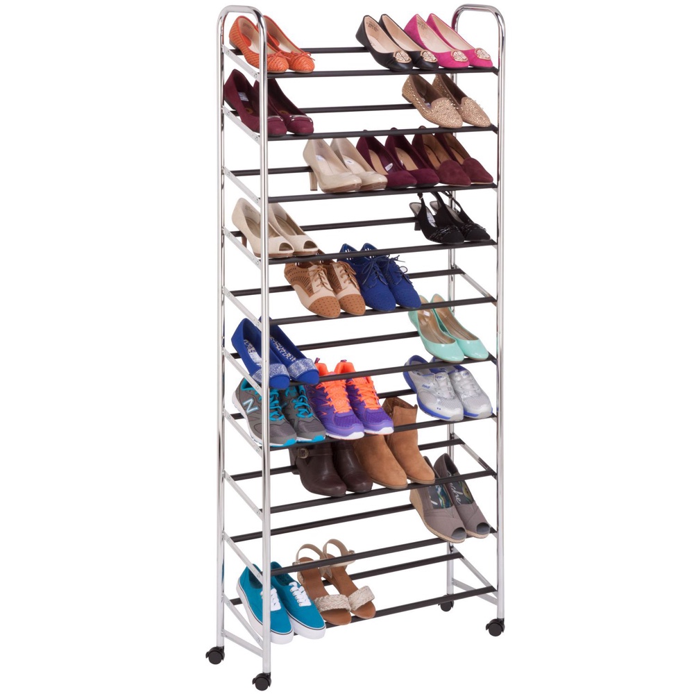 Honey-Can-Do 10 Tier Rolling Shoe Rack (89 cm)