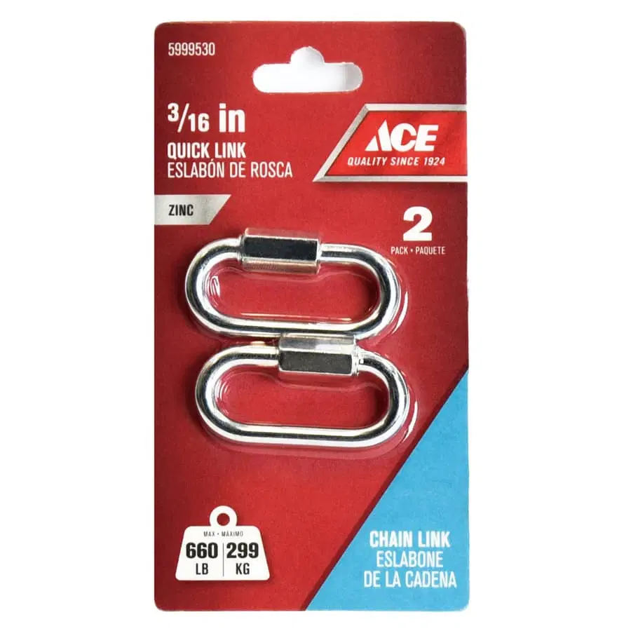 Ace Galvanized Steel Quick Chain Link Pack (0.48 cm, Pc.)