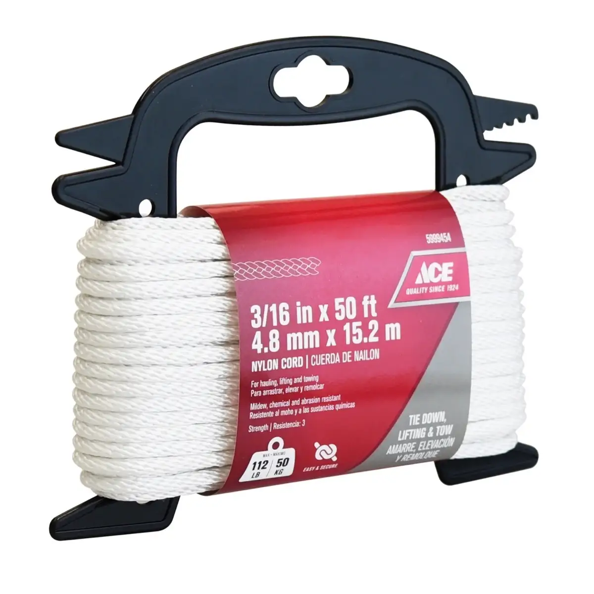 Ace Smooth Braided Nylon Cord (Dia, 0.48 cm x L. 15.24 m)